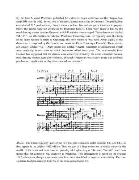 Two Courantes Dances Cli 151 And Clii 152 From Terpsichore Praetorius Page 2