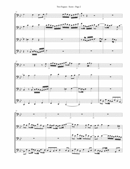 Two Fugues In Bb Major For Trombone Or Low Brass Quartet Page 2