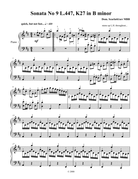 Two Scarlatti Sonatas In B Minor K 27 And K 87 Page 2