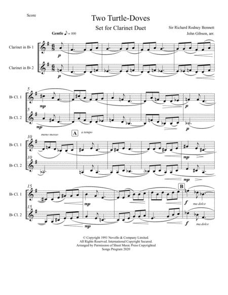 Two Turtle Doves Set For Clarinet Duet Page 2