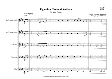 Ugandan National Anthem For Brass Quintet Page 2