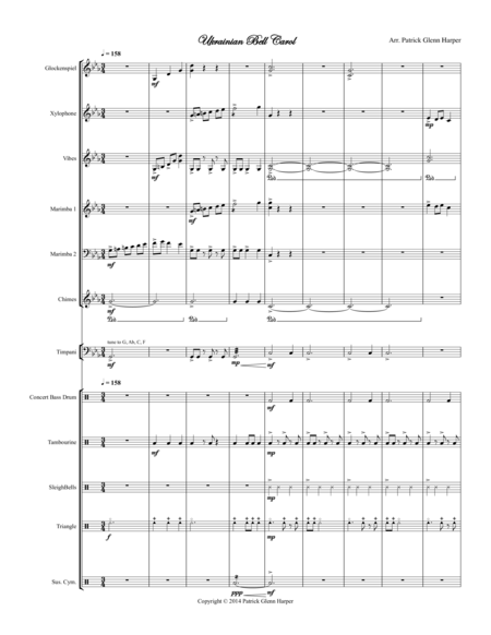 Ukrainian Bell Carol For Percussion Ensemble Page 2