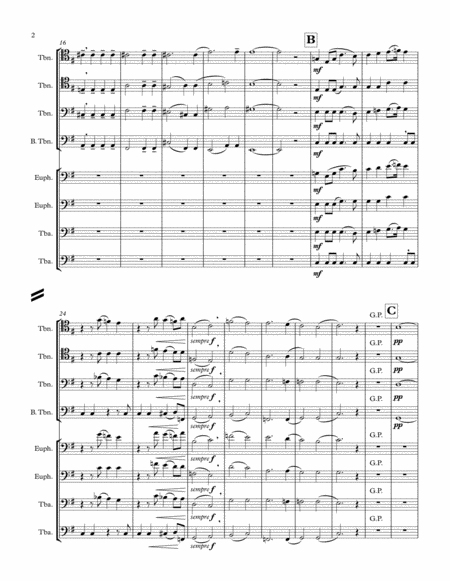 Um Mitternacht For 8 Part Trombone Or Low Brass Choir Page 2