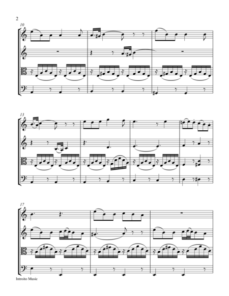 Una Furtiva Lacrima For String Quartet Page 2