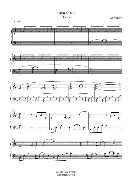 Una Voce A Voice Piano Solo Luca Ottani Page 2