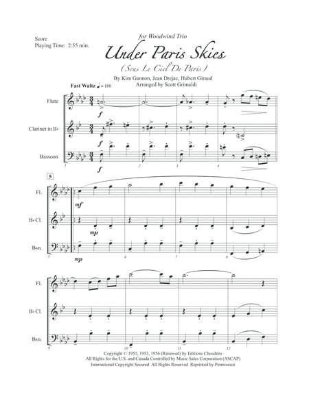 Under Paris Skies Sous Le Ciel De Paris For Woodwind Trio Page 2