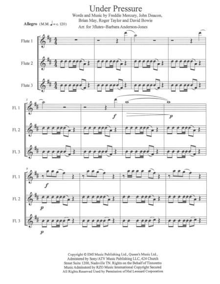 Under Pressure Flute Trio Page 2