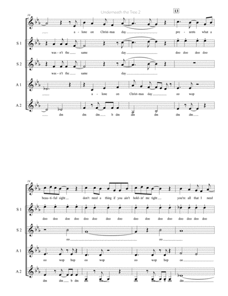 Underneath The Tree Ssaa A Cappella Page 2