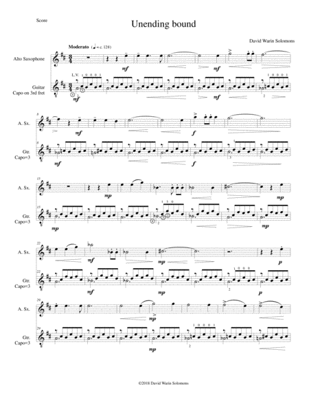 Unending Bound For Alto Saxophone And Classical Guitar Page 2