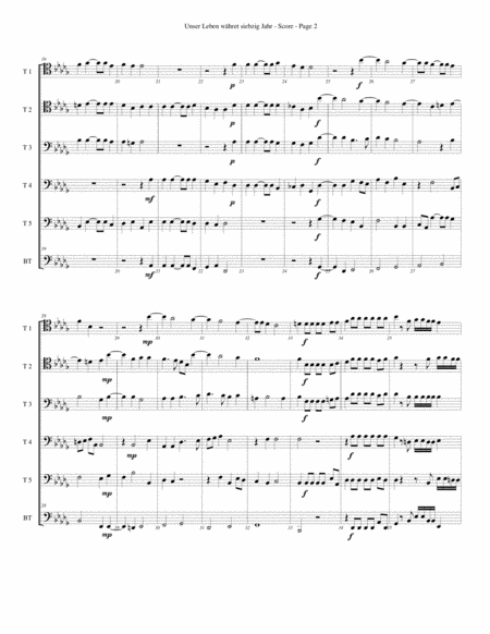 Unser Leben Whret Siebzig Jahr For Trombone Or Low Brass Sextet Page 2