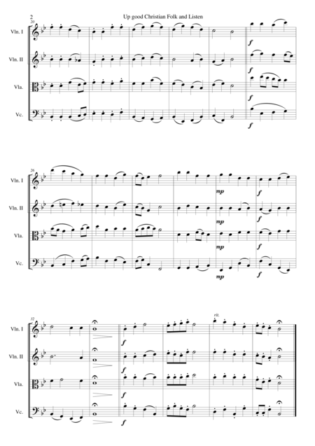 Up Good Christian Folk And Listen Ding Dong Ding For String Quartet Page 2