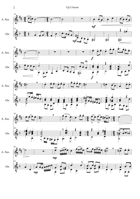 Up I Arose In Verno Tempore For Alto Saxophone And Guitar Page 2