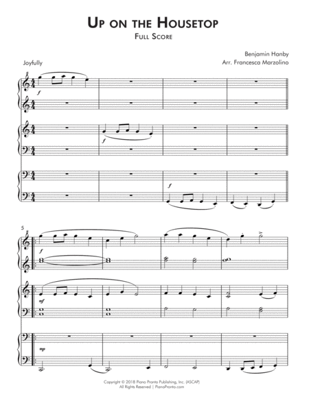 Up On The Housetop Easy Piano Trio Page 2