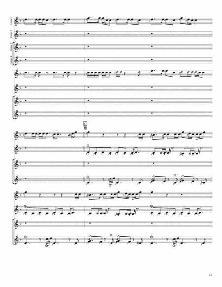 Uptown Funk Quartet Guitar Score Page 2
