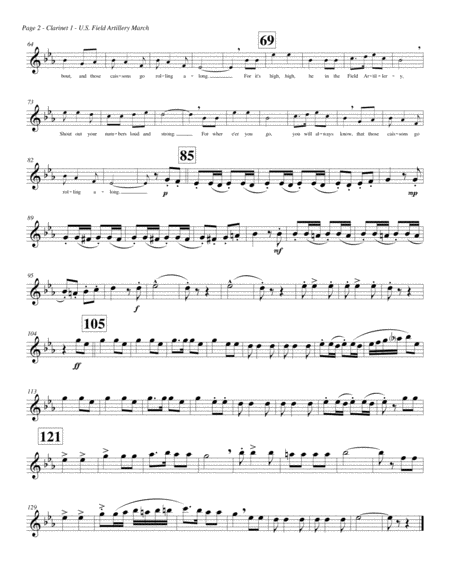 Us Field Artillery March The Us Army Song Concert Band Score Parts And License Difficulty Medium Page 2