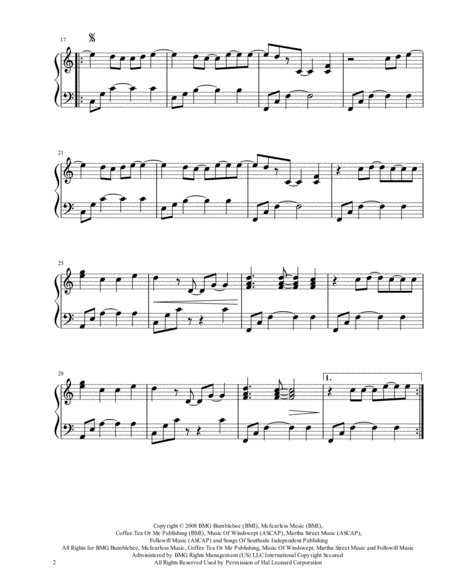 Use Somebody Kings Of Leon Piano Solo Page 2