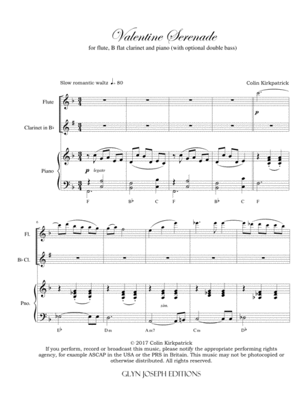 Valentine Serenade For Flute B Flat Clarinet And Piano Page 2