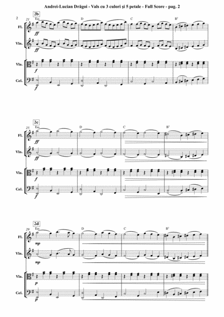 Vals Cu 3 Culori Si 5 Petale Waltz With 3 Colors And 5 Petals Instrumental Miniature With 3 Nuclei And 5 Parts Variant For Flute Violin Viola Cello Qu Page 2