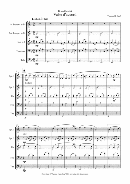 Valse Daccord Romantic Valse Brass Quintet Page 2