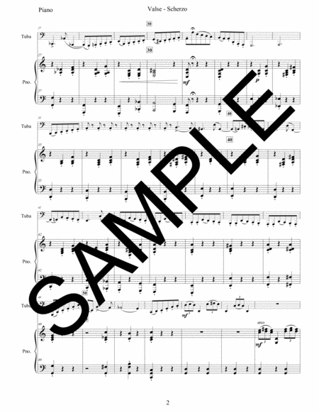 Valse Scherzo For Tuba Soloist And Piano Page 2