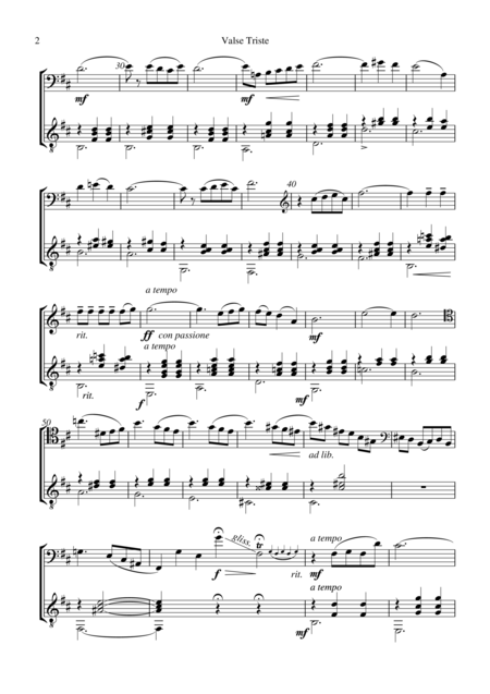Valse Trist For Cello And Guitar Page 2