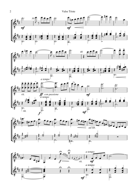 Valse Triste For Guitar Duo Page 2