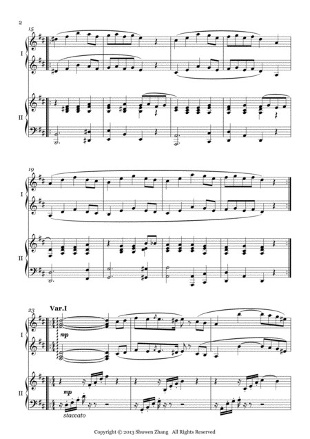 Variations On A Theme By Mozart For 2 Pianos Page 2