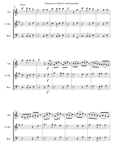 Variations On Dans La Fort Prochaine For Double Reed Trio Oboe Cor Anglais Bassoon Page 2