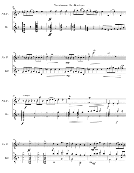 Variations On Hari Bouriquet For Alto Flute And Guitar Page 2