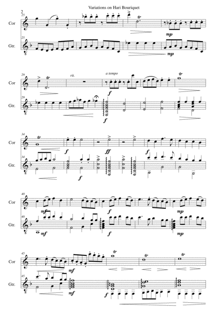 Variations On Hari Bouriquet For Cor Anglais And Guitar Page 2