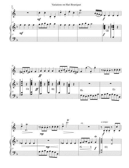 Variations On Hari Bouriquet For Cor Anglais And Harp Page 2