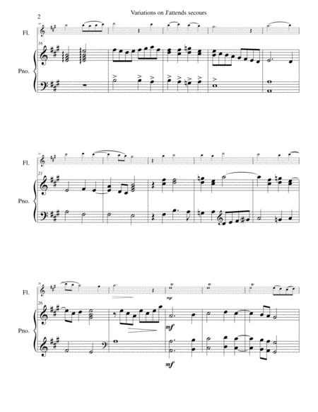 Variations On J Attends Secours For Flute And Piano Page 2