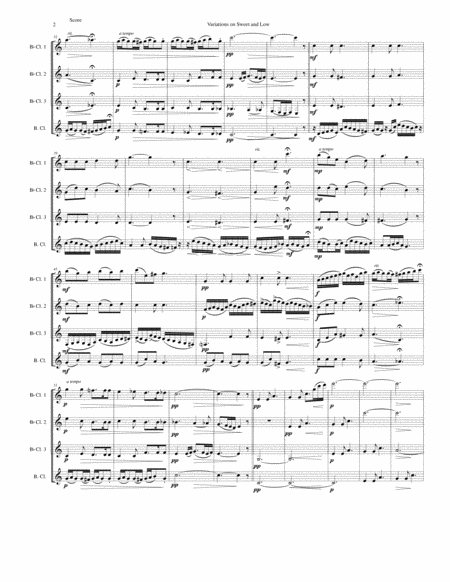 Variations On Joseph Barnbys Sweet And Low For Clarinet Quartet Page 2