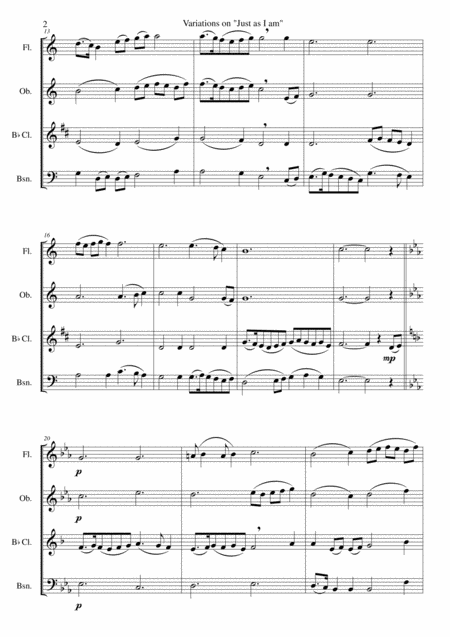 Variations On Just As I Am For Wind Quartet Page 2