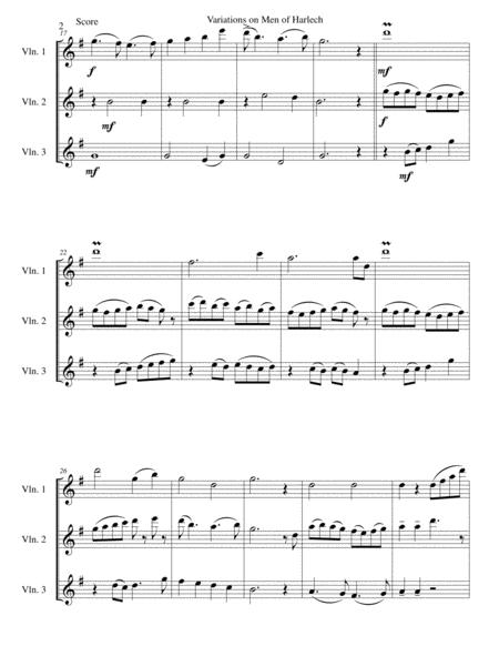 Variations On Men Of Harlech Rhyfelgyrch Gw R Harlech For Violin Trio Page 2