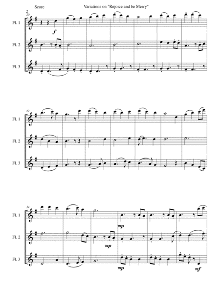 Variations On Rejoice And Be Merry The Gallery Carol For 3 Flutes Page 2