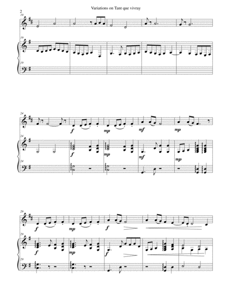 Variations On Tant Que Vivray For Cor Anglais And Harp Page 2