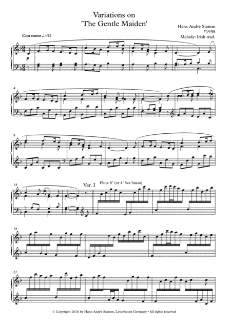 Variations On The Gentle Maiden Irish Folksong For Piano Page 2