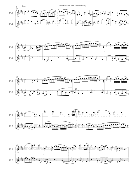 Variations On The Minstrel Boy For 2 Flutes Page 2
