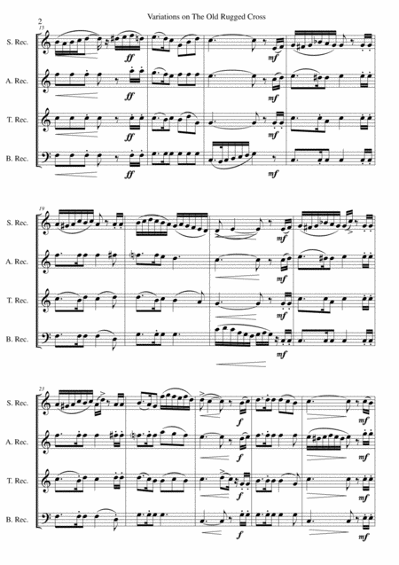 Variations On The Old Rugged Cross For Recorder Quartet Page 2