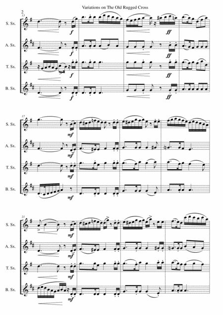 Variations On The Old Rugged Cross For Saxophone Quartet Page 2