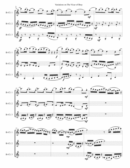 Variations On The Vicar Of Bray For Clarinet Trio Page 2