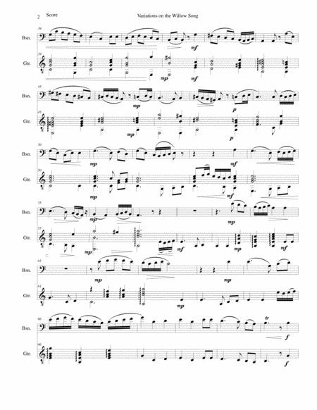 Variations On The Willow Song For Bassoon And Guitar Page 2