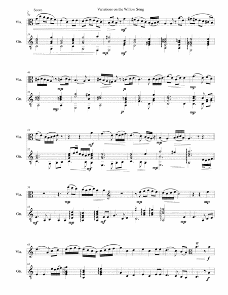 Variations On The Willow Song For Viola And Guitar Page 2