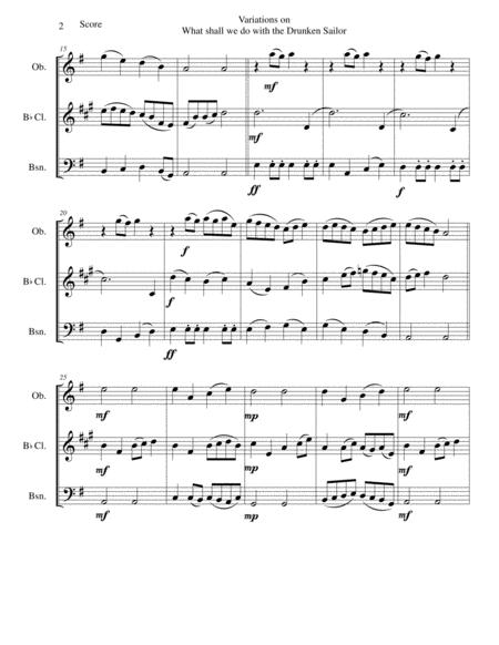 Variations On What Shall We Do With The Drunken Sailor For Wind Trio Oboe Clarinet Bassoon Page 2