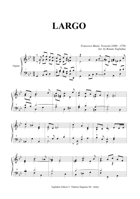 Veracini Largo Arr For Organ Page 2