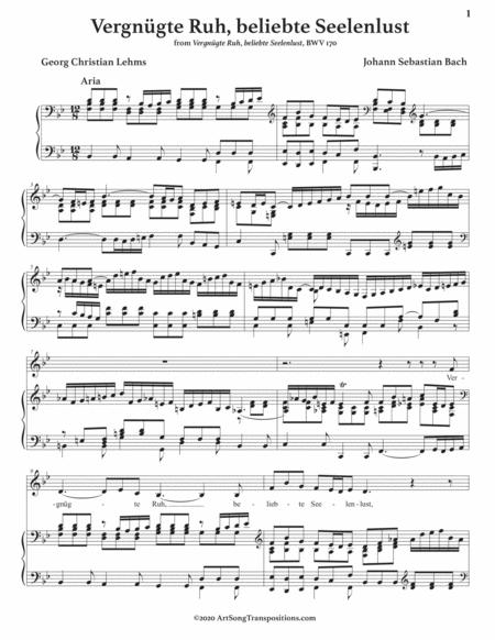 Vergngte Ruh Beliebte Seelenlust Bwv 170 Transposed To B Flat Major Page 2