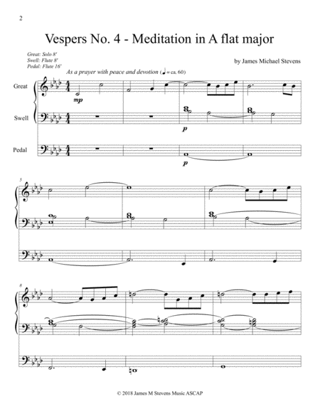 Vespers No 4 Meditation In A Flat Major Organ Solo Page 2