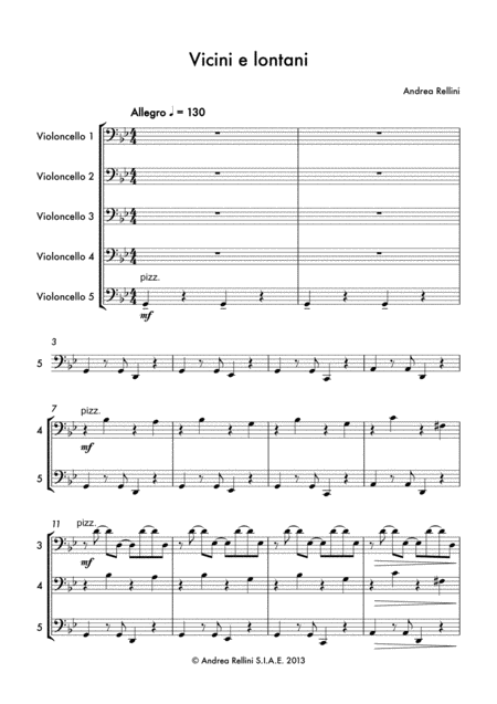 Vicini E Lontani Cello Quartet Cello Quintet Page 2