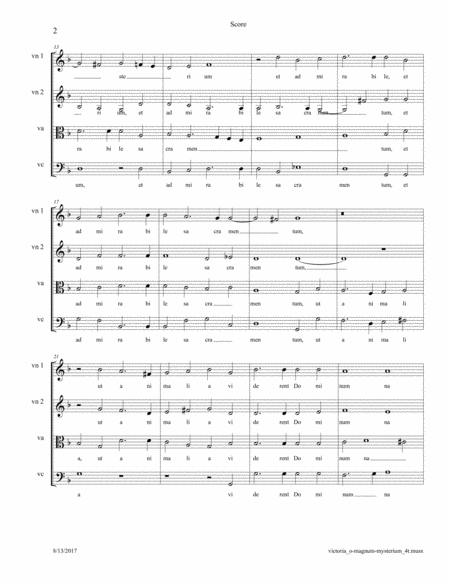 Victoria O Magnum Mysterium With Arr For String Quartet Or Voices Page 2